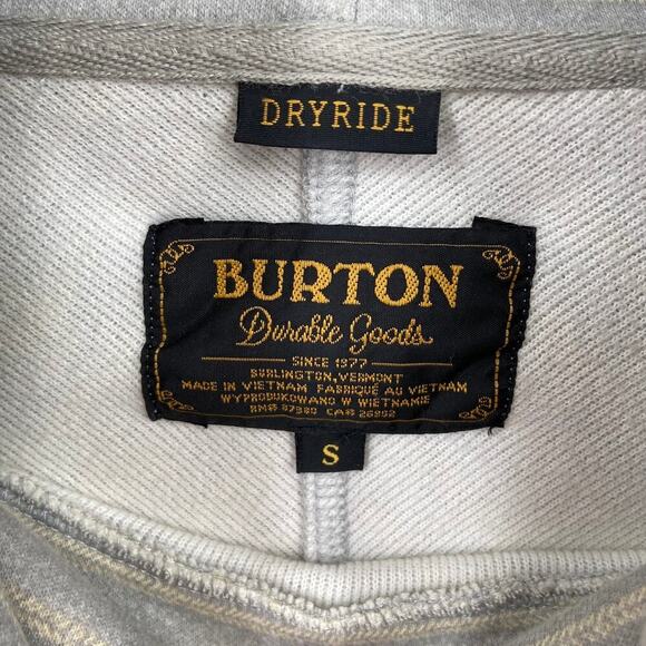 Burton Turtleneck Sweatshirt Women's Size S Gray Cream Stripe Cowl Pullover - Picture 2 of 8